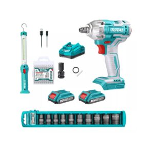 Pistola d/impacto 20V + Lampara de trabajo 300lum. TOS