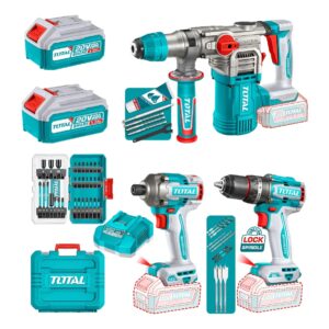 Tal.Perc.20V 1/2" 96Nm+Ator.impac.285Nm+Rotomartillo 1-